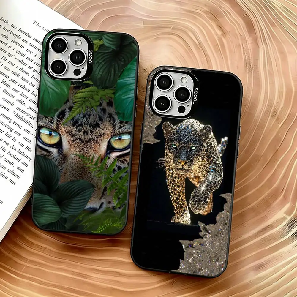 

Fortune Leopard Phone Case For iPhone 17,16,15,14,13,12,11 Plus,Pro Max,XS,Colorful Silver Black Cover