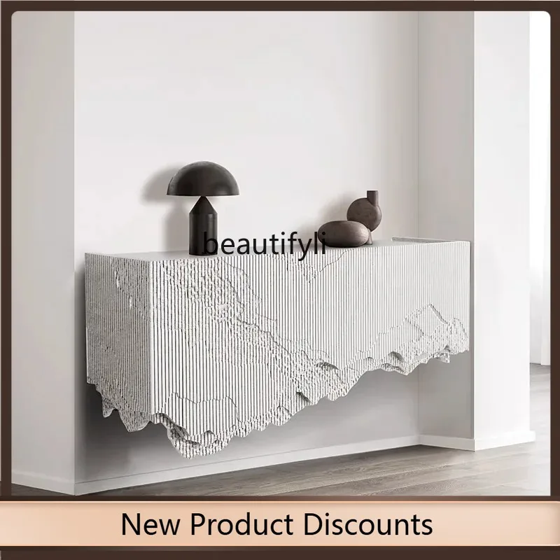 

A44 Art Relief Wall Cabinet French Style Hanging Cabinet Villa Entryway Wall-Mounted Entrance Decorative Cabinet