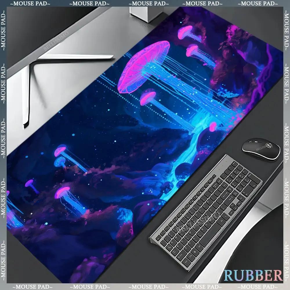 Neon City Night View Oversized Gaming MousePad Desk Pad Computer Keyboard Pad Birthday Holiday Gift for Male Friends Mouse Pad