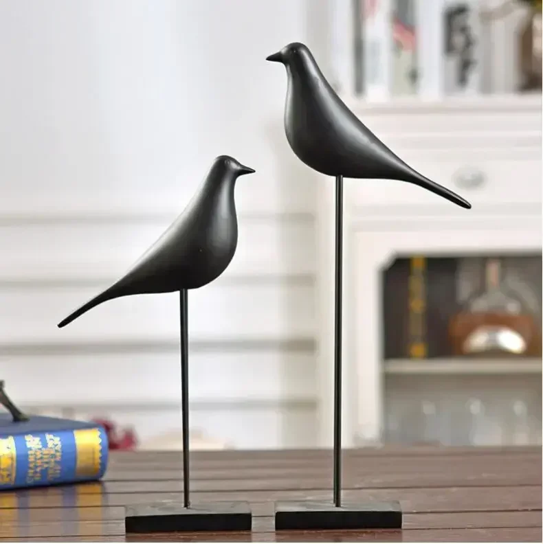 European Home Furnishing Decoration Crafts Resin Birds Statue Decor Ornament Handicraft Doves Sculpture Office Desktop Figurines