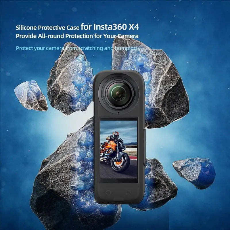 Action Camera Cover in Silicone custodia protettiva per lenti morbide ammortizzanti custodia protettiva in Silicone per escursioni in viaggio per Insta 360 x4