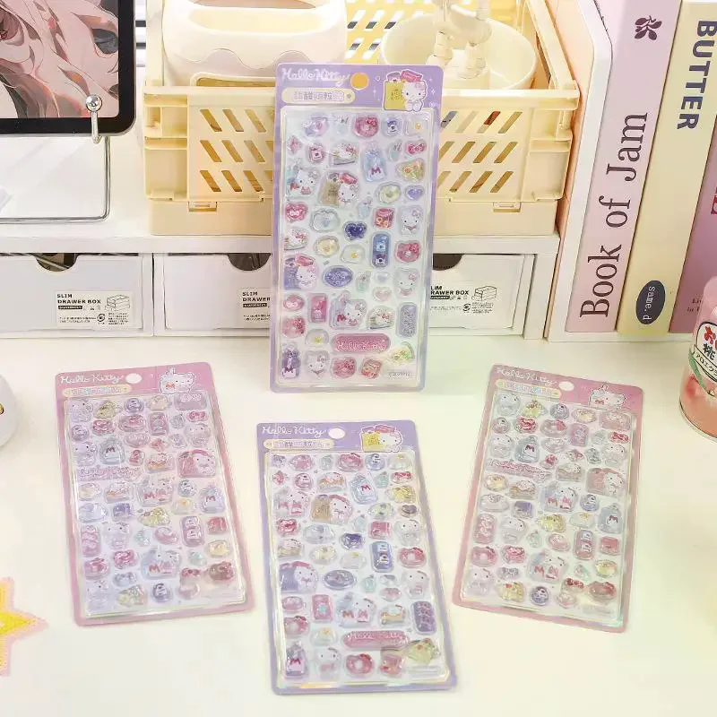 

Cute Scrapbooking Phone Case DIY Decorative Stationery Sticker Gift 1Pc Cartoon Hello Kitty My Melody 3D Relief Embossed Sticker