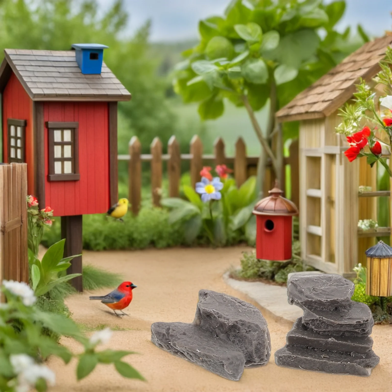 6Pcs Miniature Stone Steps Artificial Texture for Fairy Garden Landscape Mini Pathway Train Diorama Accessories