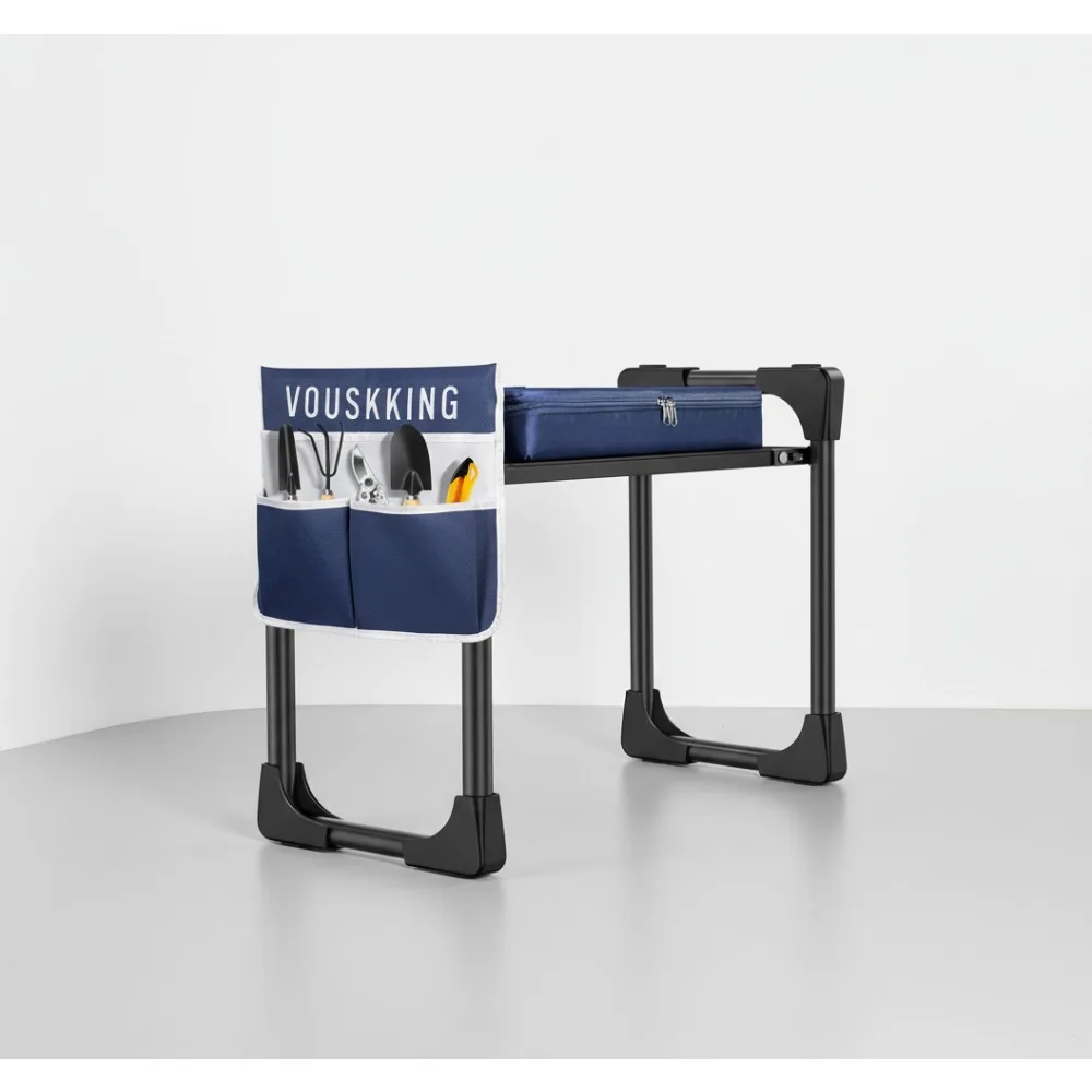 

Foldable Garden Kneeler Seat with Thick Soft Pad, 350lbs Heavy Duty Stool with Tool Bag & Magnets, Gardening Gift