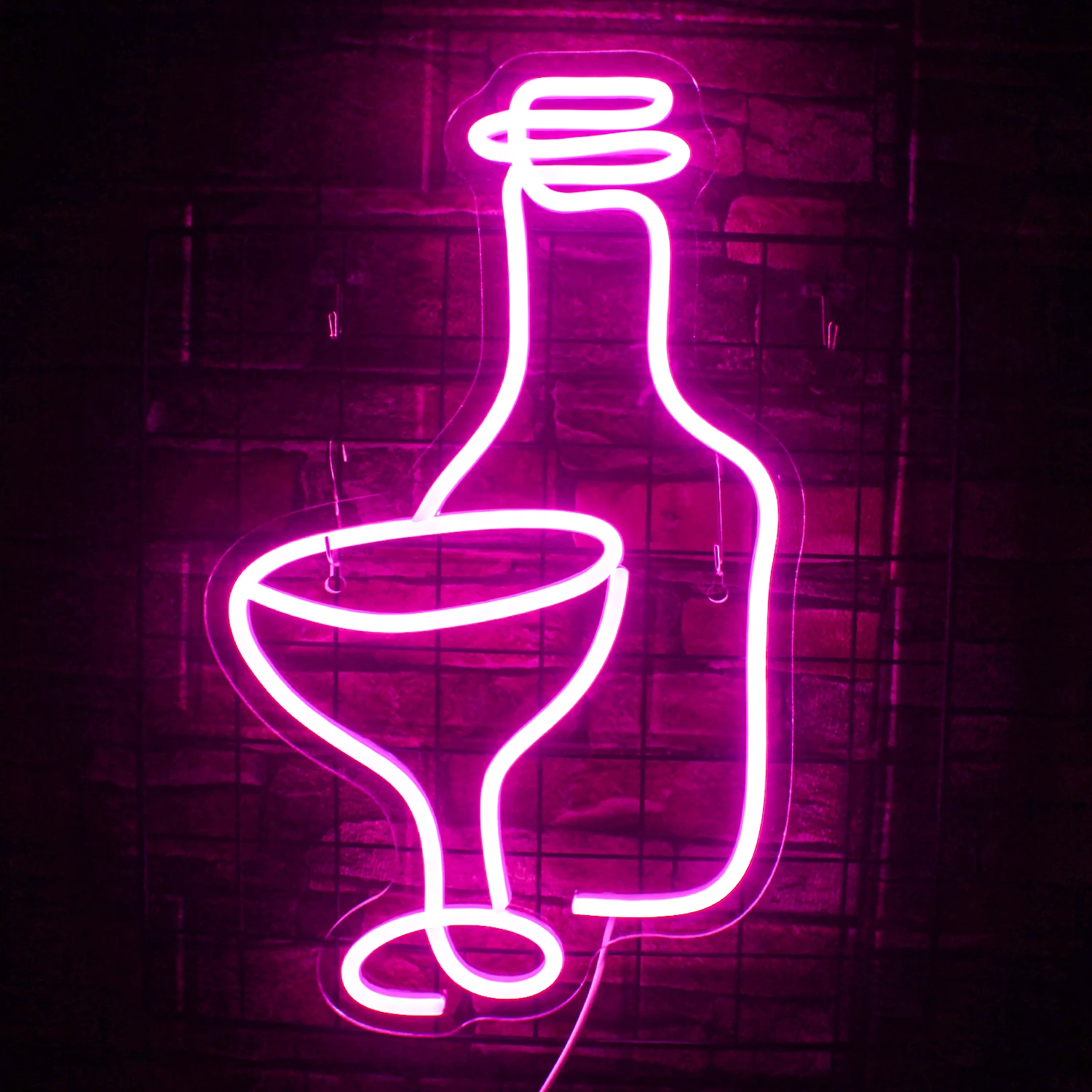 

Wine Glass Neon Lights LED Line Light Up Signs for Wall Decor Usb Neon Bar Light for Man Cave Pub Beer Cocktails Resturant Neon