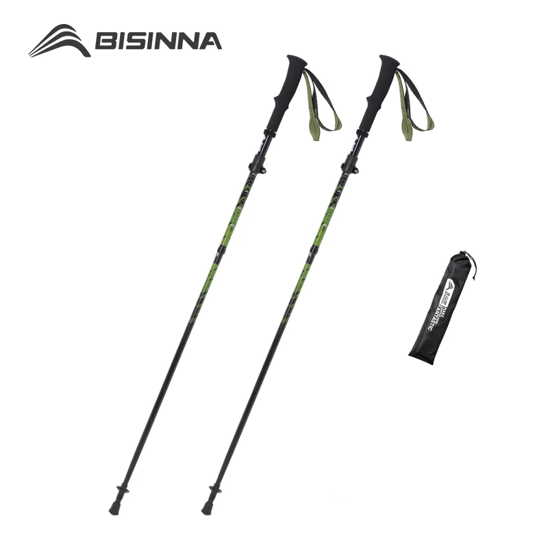 BISINNA Carbon Fiber Trekking Poles Outdoor Ultralight Folding Walking Sticks Adjustable Climbing Hiking Sticks