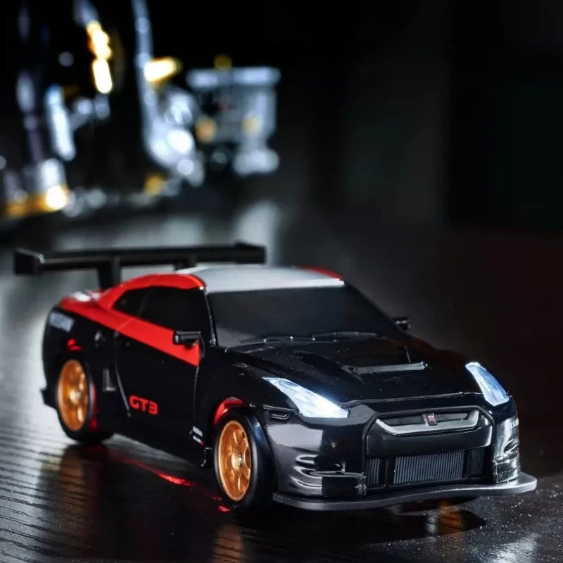 1/43 Scale R35 GTR RC Mini Desktop Drift Car 4WD All Wheel Drive Scale Model Toy Car Collectible Gift for Adult RC Hobbyists