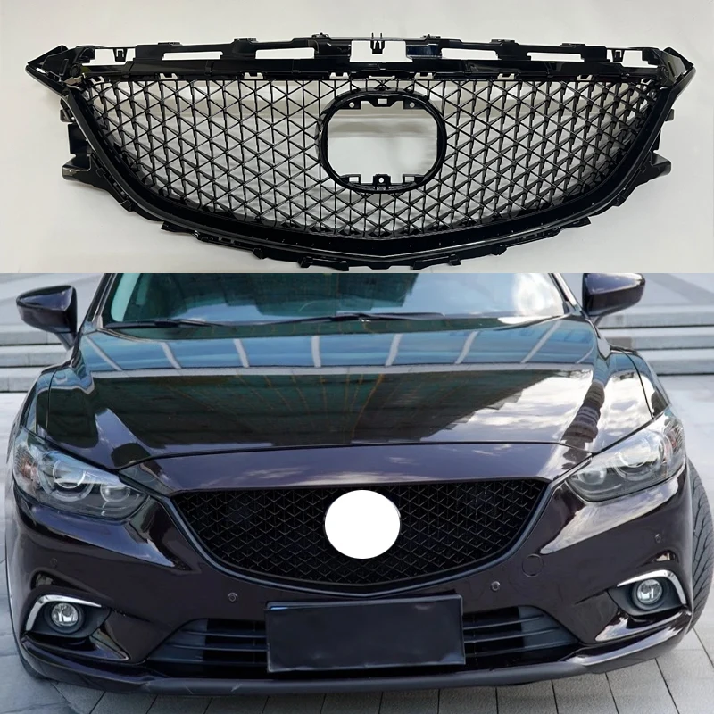 ABS Front Bumper Grill Separator FOR Mazda 6 Atenza 2014 2015 2016 M6 Decorative Cover Black Accessories Racing Grills Body Kit