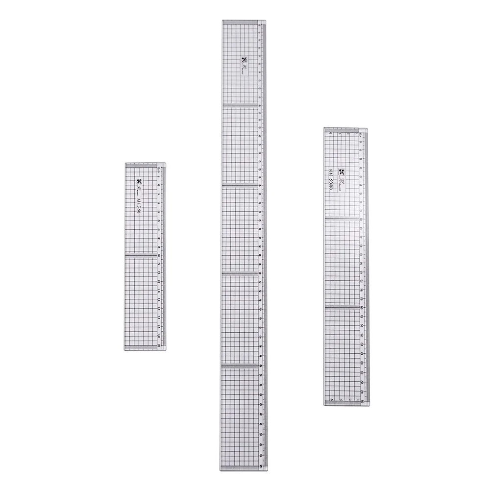 20 30 50cm Transparent Ruler Board Stationery Writing Students Ruler PVC Grid Clear Straightedge Measuring Supplies