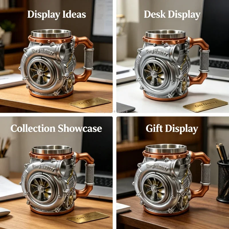 Creative Engine Turbo Design Mug Resin Stainless Steel Tumbler Unique Office Coffee Cup Personalized Home Drinkware Gift for Car