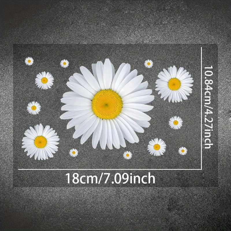 1set Cute Daisy Petal Waterproof Vinyl Sticker for Motorcycle Car Helmet Fuel Tank Smooth Surfaces Decor