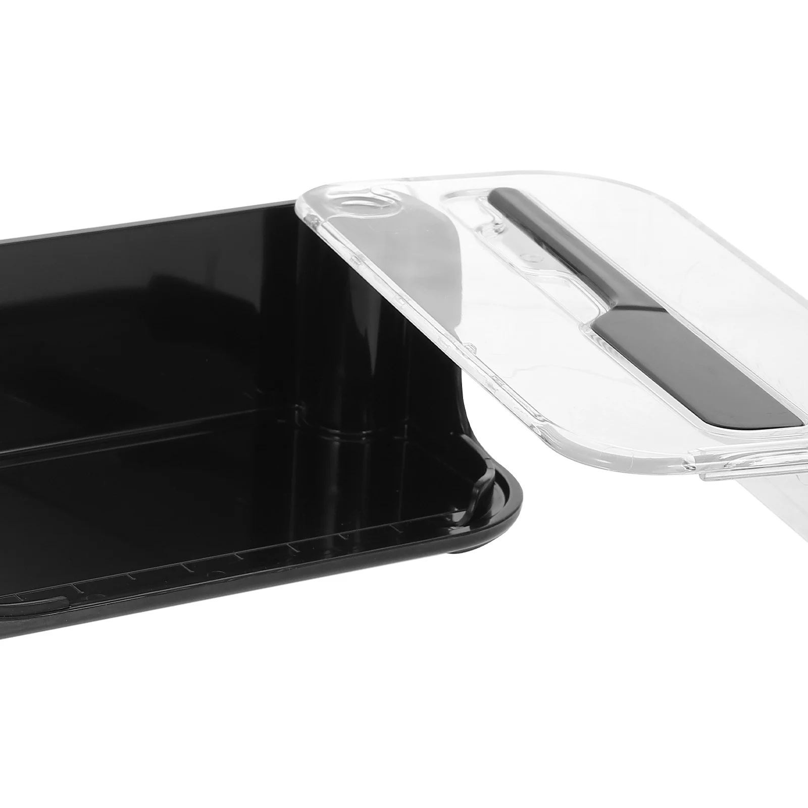 

1pc Dish With Lid Airtight Plastic Container For Fridge Countertop Reusable Food Safe Pp Material Large Capacity Butter Storage