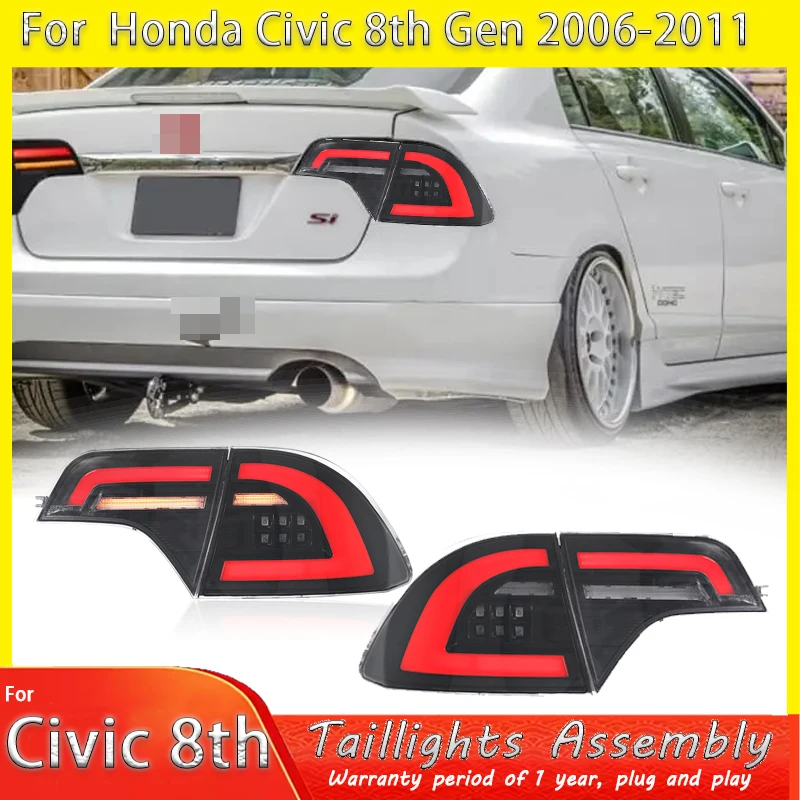 

Автомобильные фары для Honda 8-го поколения Civic Задние фонари 2006-2011 Civic Светодиодные задние фонари Динамический указатель поворота Автомобильные задние фонари в сборе