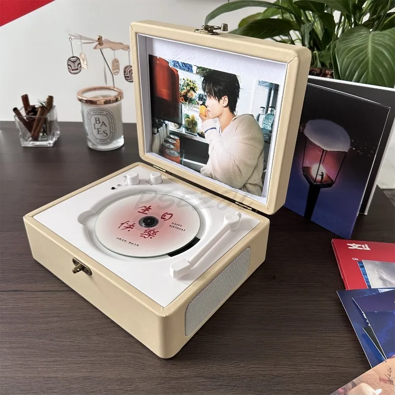 HouseholdCD Player Celebrity Album CD Disc with Speaker Retro Bluetooth Speaker Portable Birthday Gift