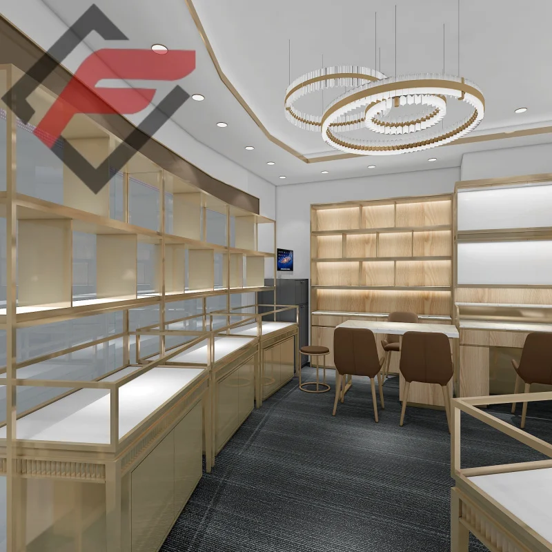 Custom. خزائن عرض متجر المجوهرات الخشبية الفاخرة - رفوف عرض زجاجية عالية الجودة ومتجر بوتيك #2