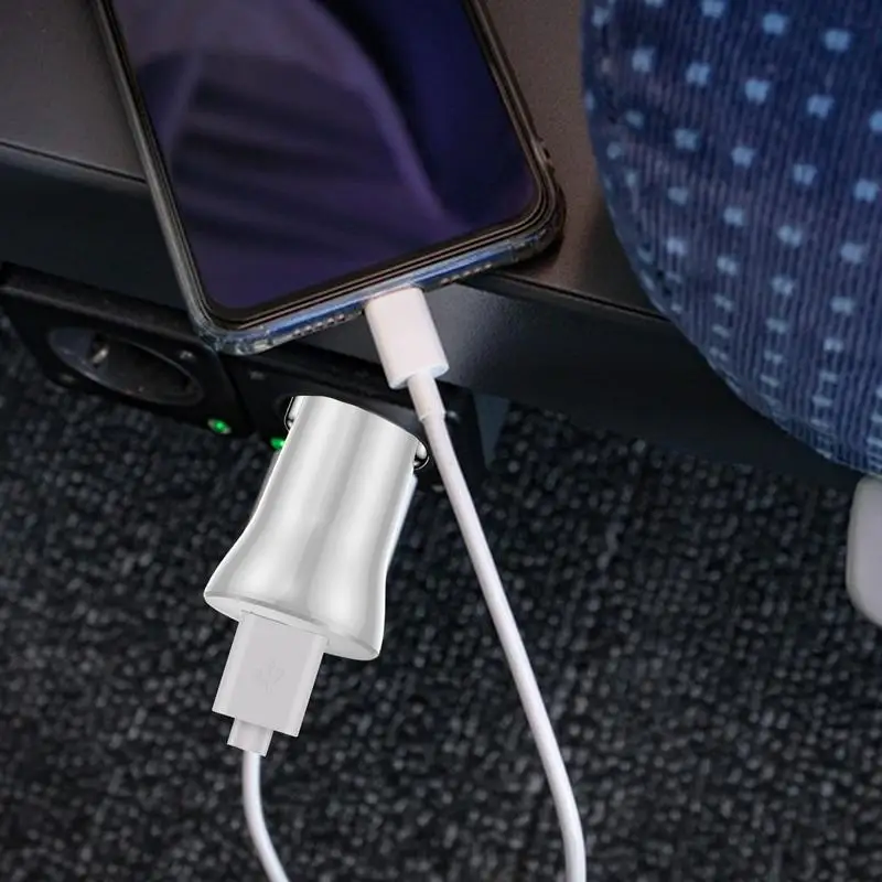 12W USB-autolader Type C Snel opladen Telefoonadapter voor telefoon Tablet Oortelefoon Oplader Auto-adapteraansluiting Voertuigoplader