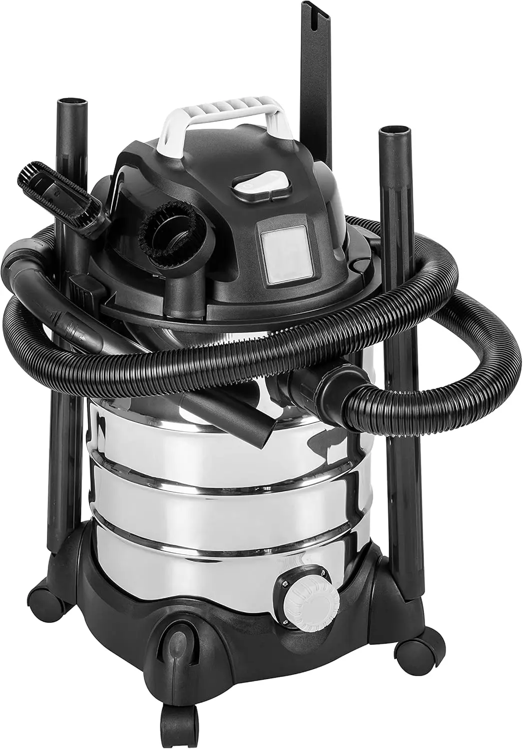 

6 Gallon Wet Dry Vacuum Cleaner, 3.5 HP Stainless Steel Tank, Grey/Black for Home and Shop