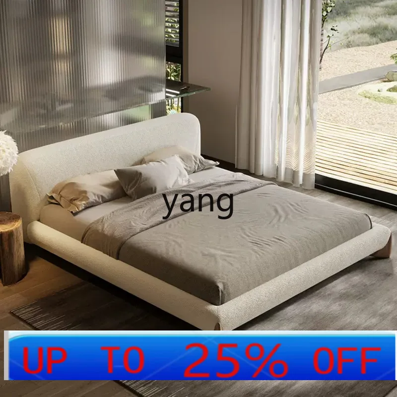 

LTT wabi-sabi wind fabric bed Japanese tatami Italian minimalist master bedroom soft small apartment bed