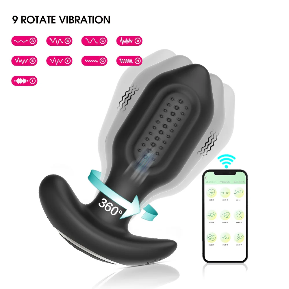 Vibrierender Hammer, vibrierender Analplug, großes Pendel, Hinterhof, Silikon-Analplug, APP-Fernbedienung, Schaukel, Rotation, Drehung, APP-Modell