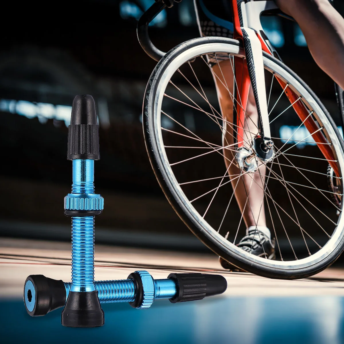 

1pc French Valve 40Mm Blue Bike Tire Parts Inflating Valve For Mountain Bicycle Tubeless Tyre O-Ring Design Cycling