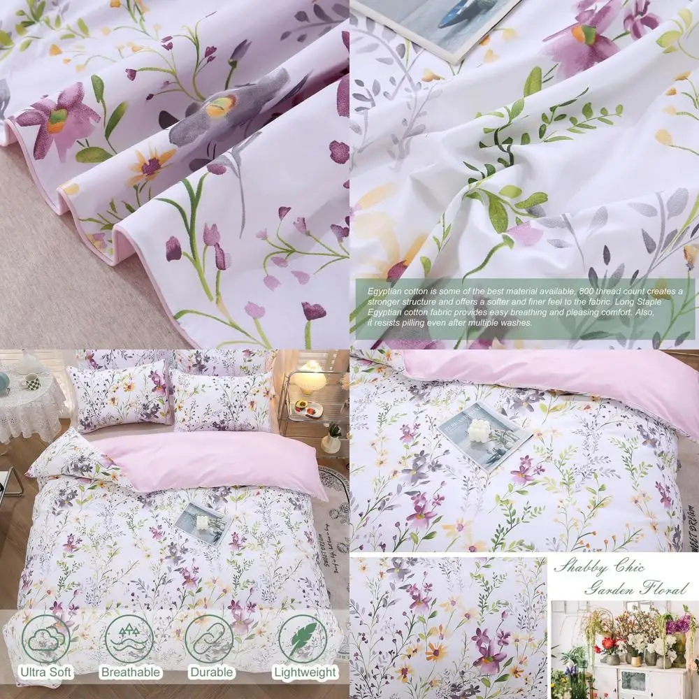 

Комплект пододеяльников из египетского хлопка с ботаническим цветочным принтом — шелковистый, хрустящий и крутой (1 чехол, 2 чехла)