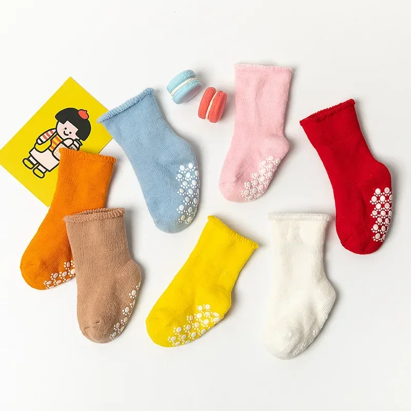 Baby Accessories Baby New Year Socks Girl Newborn Cute Warm Red Socks for Baby Girl 2 Years Non-slip Floor Cotton Children Socks