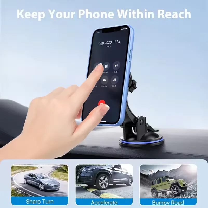 

GPS Navigation Assistance Car Phone Holder Snap on Multifunctional Holder 360 degree Rotation Dual Spring Band Hidden Parking