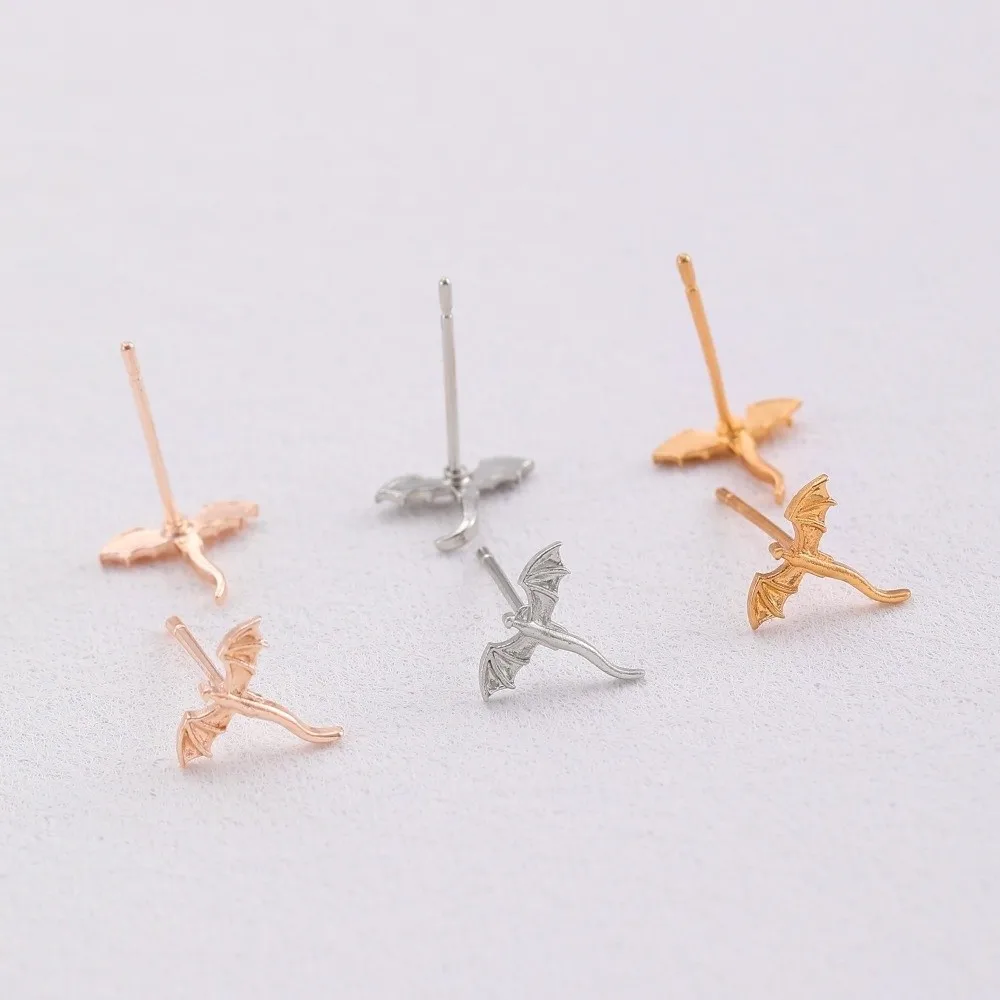 Funny Unique Vintage Dragon Earrings Personality Creative Metal Stud Earrings Small Flying Dragon Stud Earrings Daily