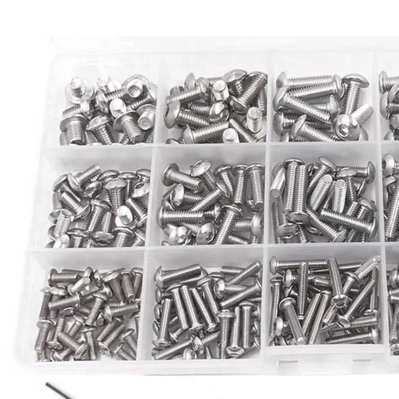 500Pcs Socket Caps Head Screws Set with Box Rustproof Fasteners Hardware Bolt and Nut 3 M5 for Furniture Repair