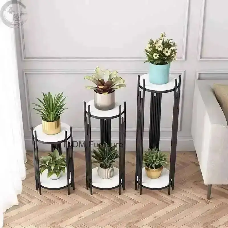 حامل دعم للشرفة، حامل عرض زهرة لرف الحديد بوعاء، سرير الزهور يقف للأواني، منظم النباتات، رف التخزين