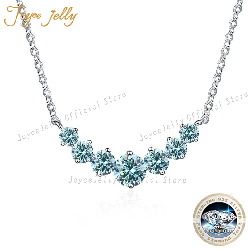 Joyce jelly alle Moissan ite Halskette für Frauen Hochzeit feinen Schmuck mit gra zertifizierten 925 Sterling Silber plattiert 18 Karat Weißgold – Detail 7