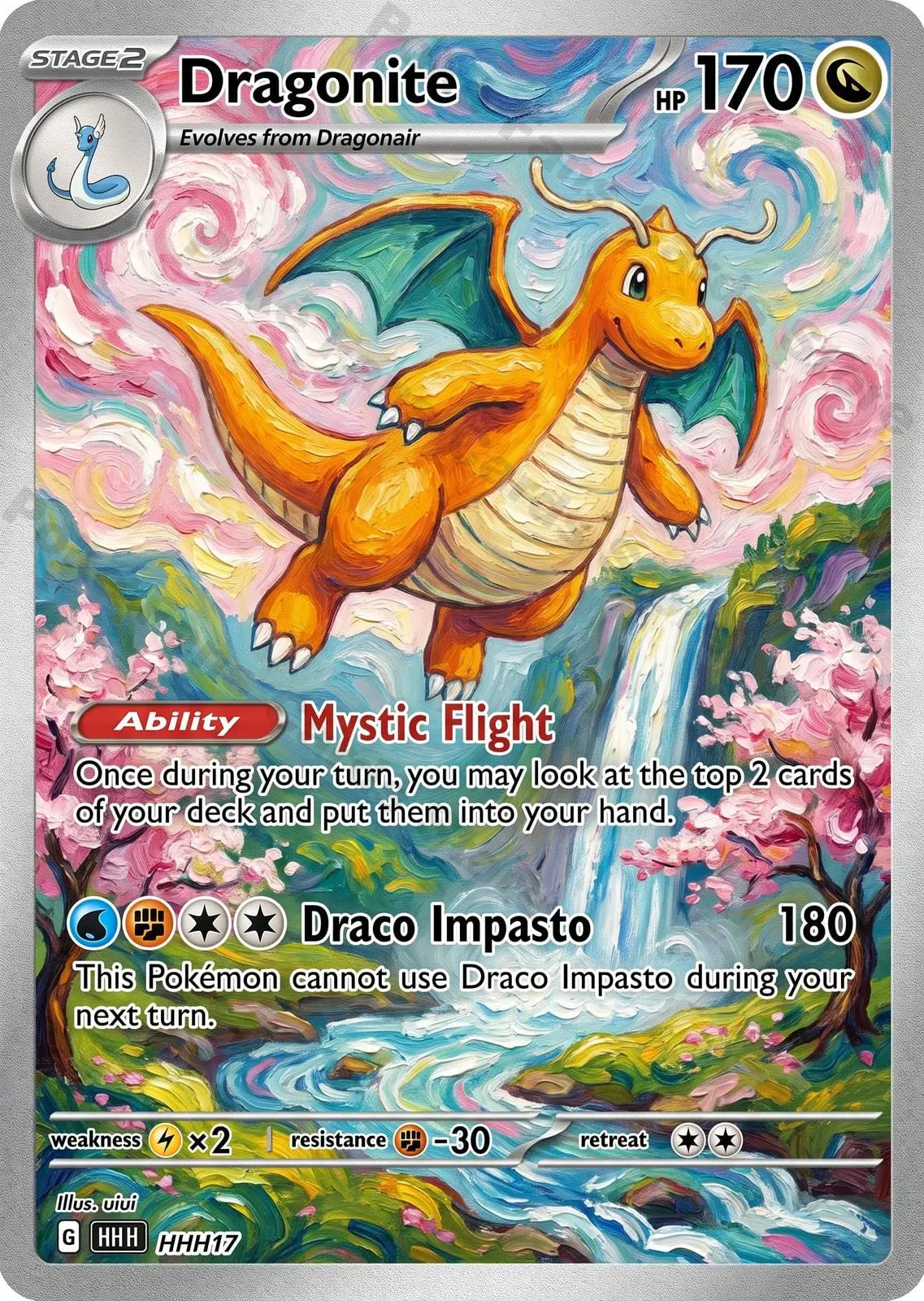 PTCG Cards PTCG Oil Painting Style Custom Dragonite Gyarados Milotic Dragonair Collection Cards Rare Cards Set PTCG Gift