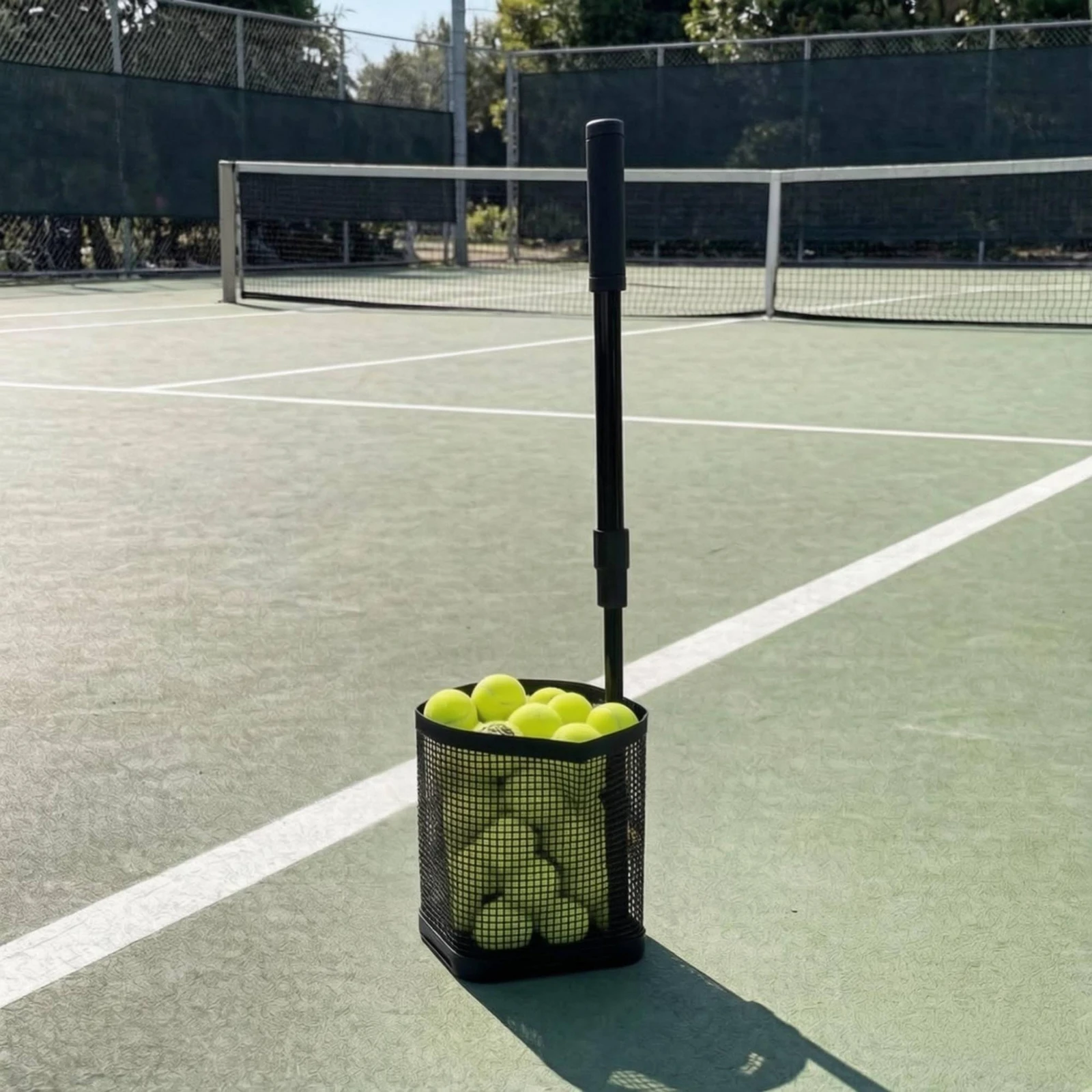Pickleball Tennis Ball Picker Large Capacity Retractable Ball Picker Basket Pickleball Retriever Basket Easy to Set up for Court