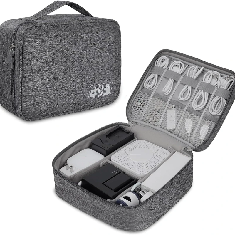 Large Capacity Digital Storage Bag Travel Electronic Organizer Pouch for USB Cables Charger Power Bank Earphones Accessories