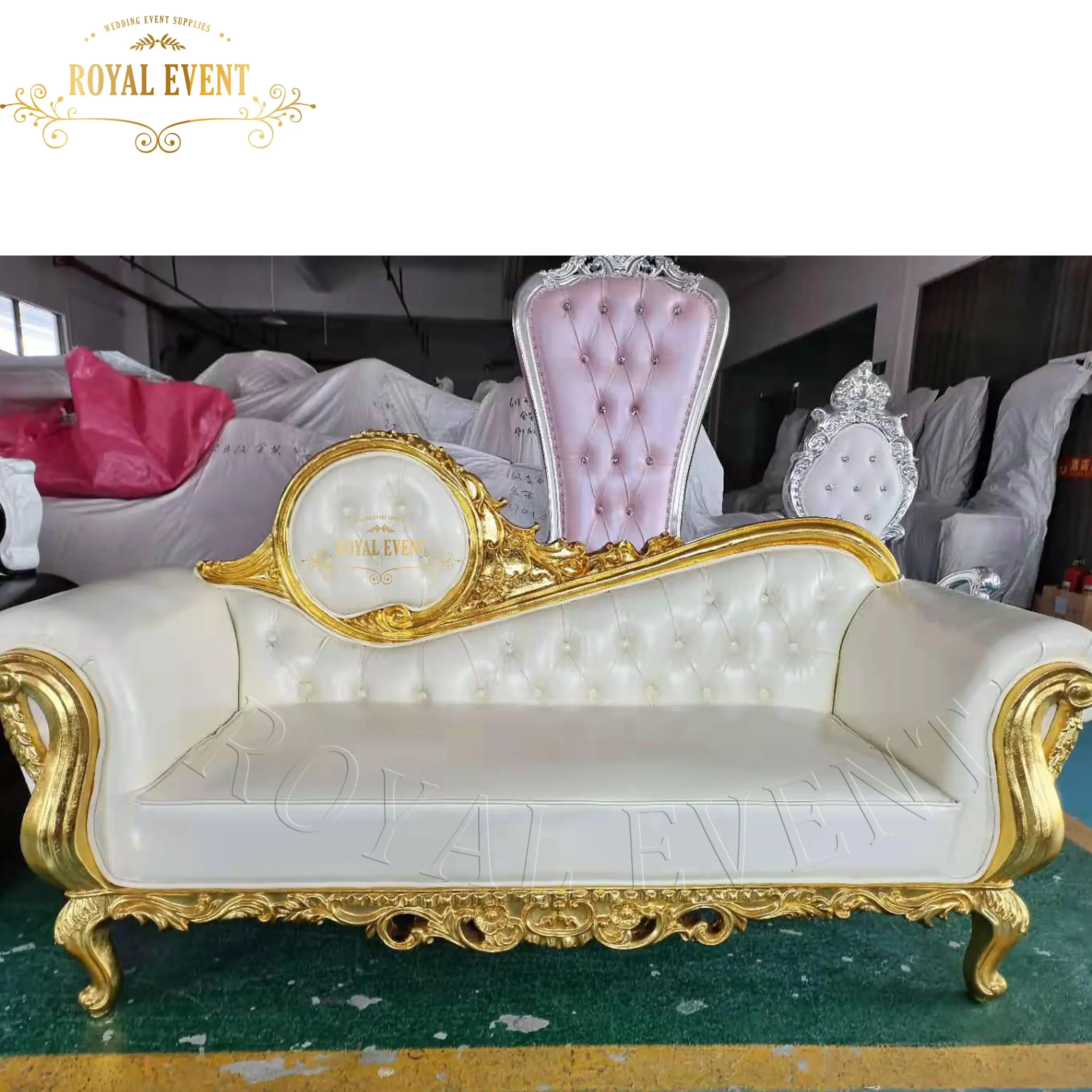 Hotel Furniture Royal Throne Chairs Wedding Sofa Loveseat For Bride And Groom