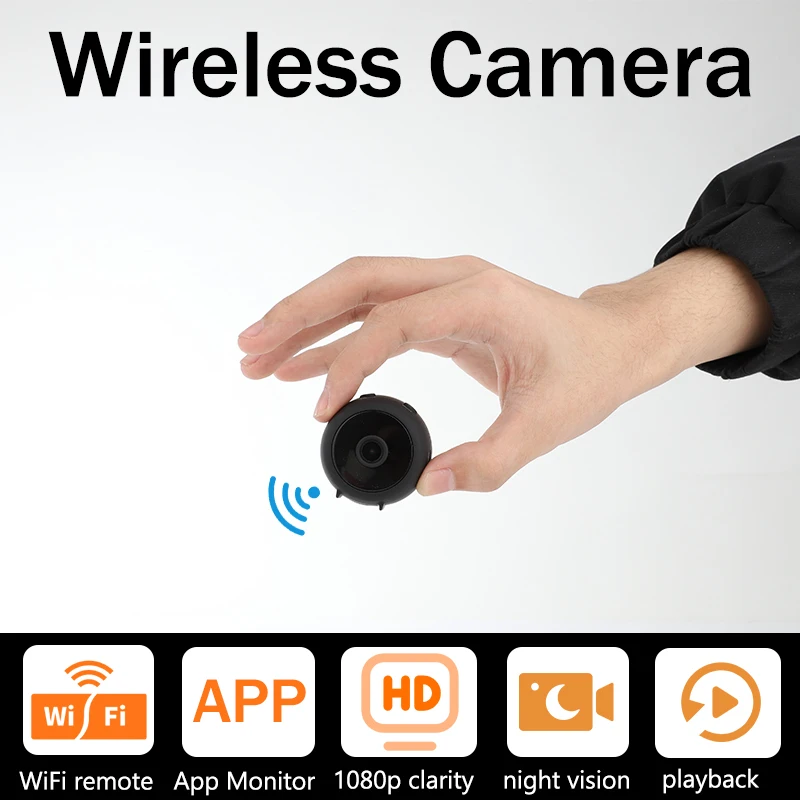 

Mini Wireless IP Camera WiFi Portable Small CCTV Nanny Cam HD 1080P Night Vision Cam Home Indoor Security Surveillance Cameras