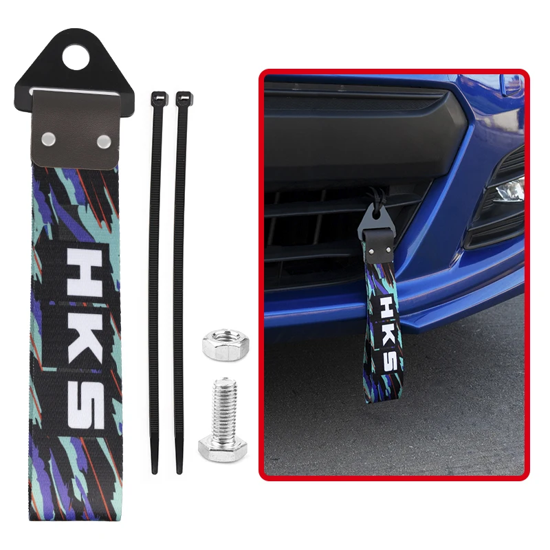 1 قطعة JDM سباق نمط سحب حزام الألومنيوم العالمي سباق سحب القضبان النايلون مقطورة سيارة حبل هوك تعديل الديكور الملحقات