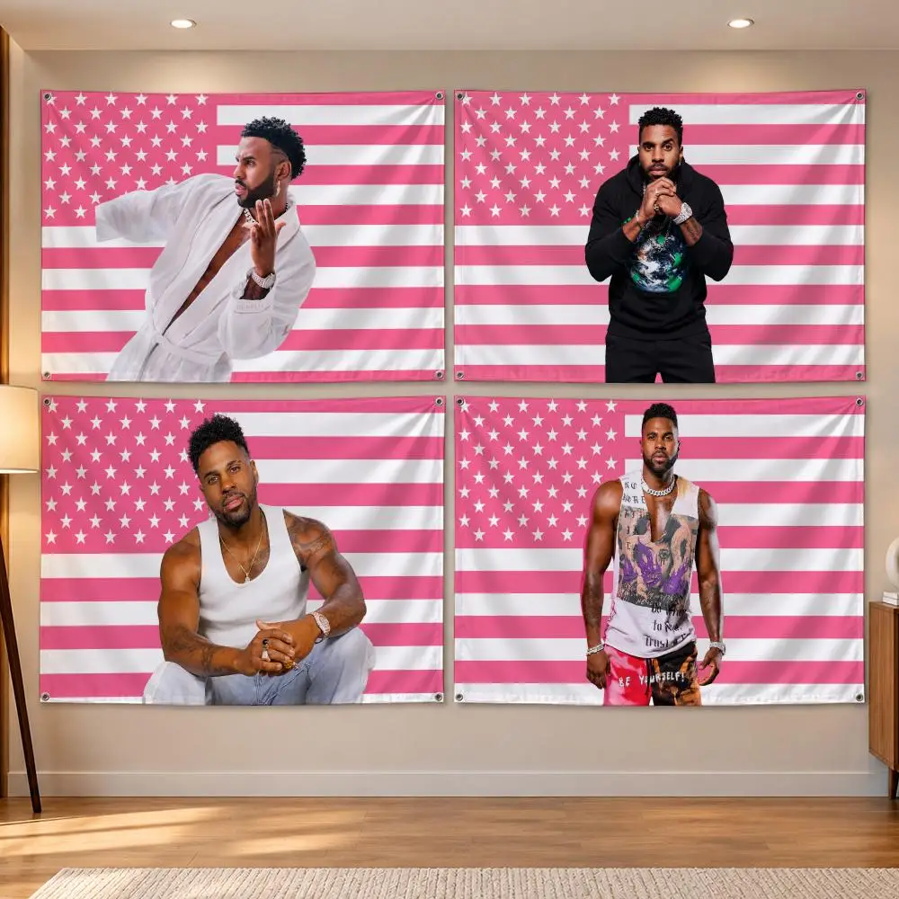 Singer American Pop RnB Dance Music J-Jason Derulo Flags Banner Decor for Bedroom,Garden,Party,Club,Indoor Outdoor, Fan Gift