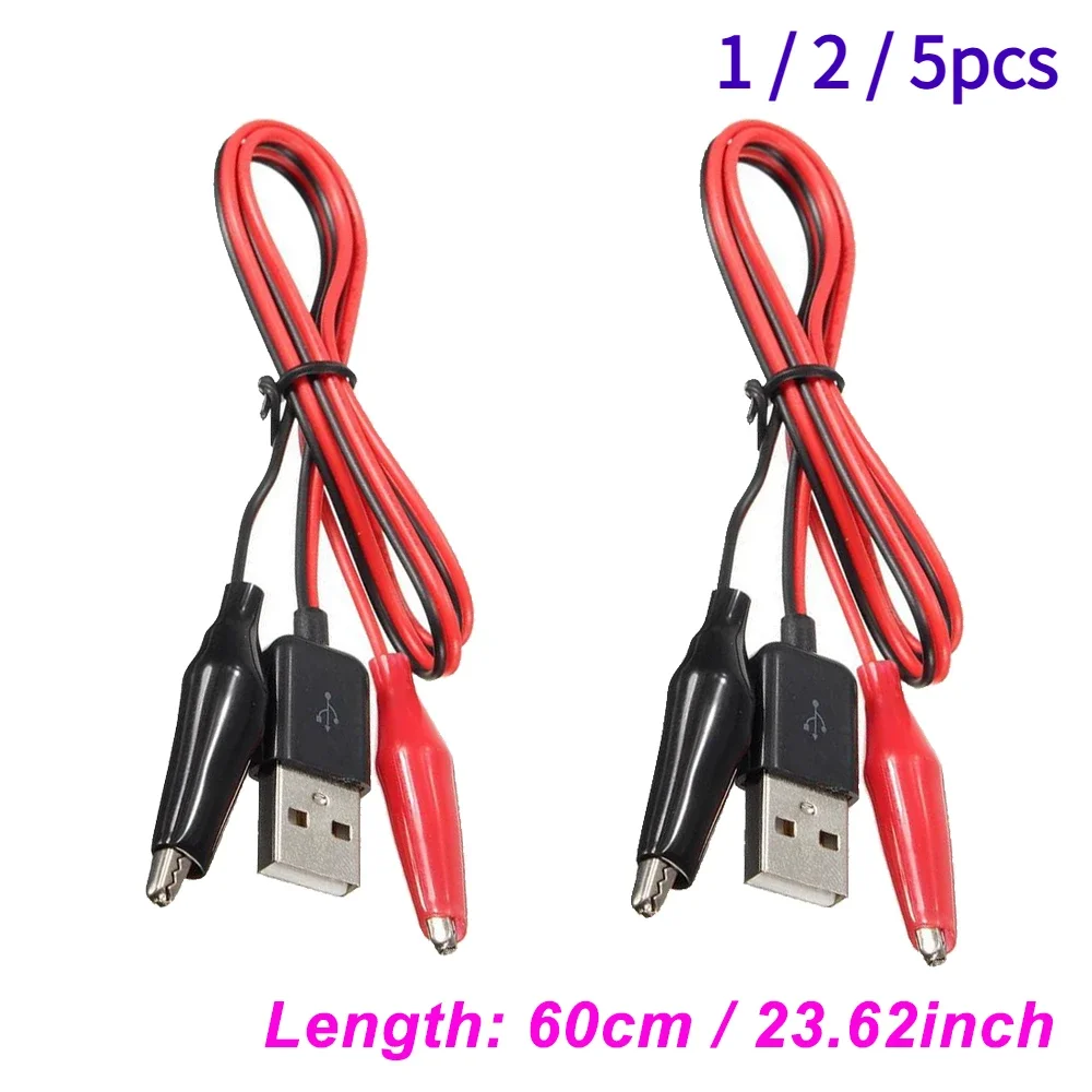 60CM Alligator Test Clips Klemme Zu USB Männlich-Weiblich Stecker Kabel Krokodil Elektrische Clip Netzteil Verlängerung draht
