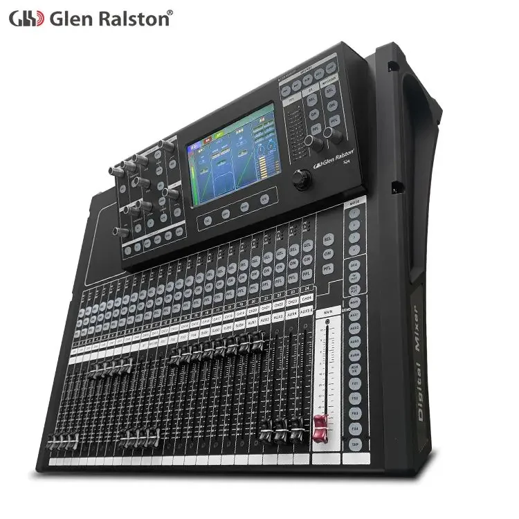 Glen Ralston S24 Professional Mixer 24 Channel Digital Mixing Console With Reverb Effect Stage USB