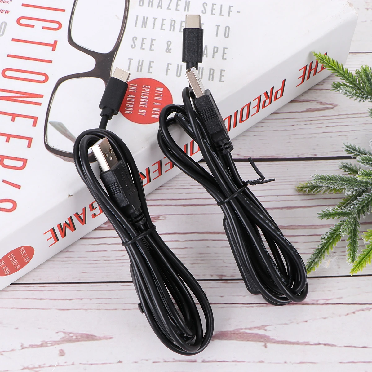 

2Pcs USB Type- Cable 15M Switch Button Easy on Off Use Suitable for Raspberry Pi 4B Power Supply Cable Black