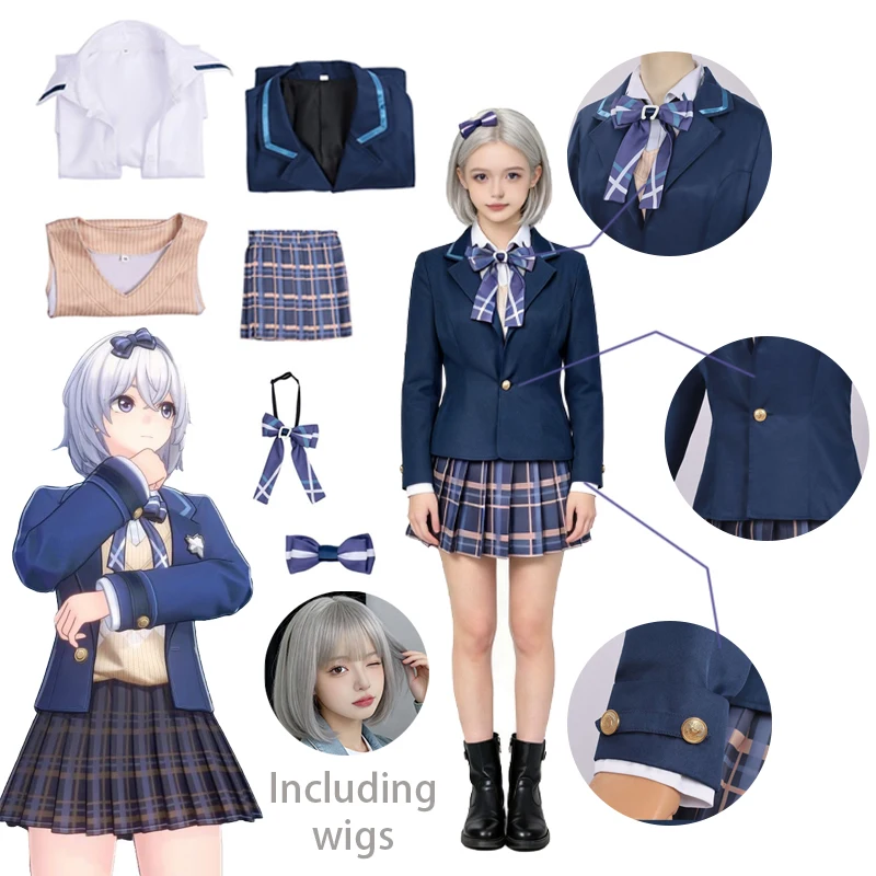 Costume de cosplay Nannali de Ircron Game pour femme, tenue d'uniforme scolaire sexy, personnage d'anime, convention, fête d'Halloween