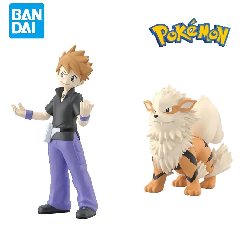 Original Bandai POKEMON Scale World Kanto Region Leaf Gengar Clefable Blue Arcanine Anime Figure Model Toys For Birthday Gifts