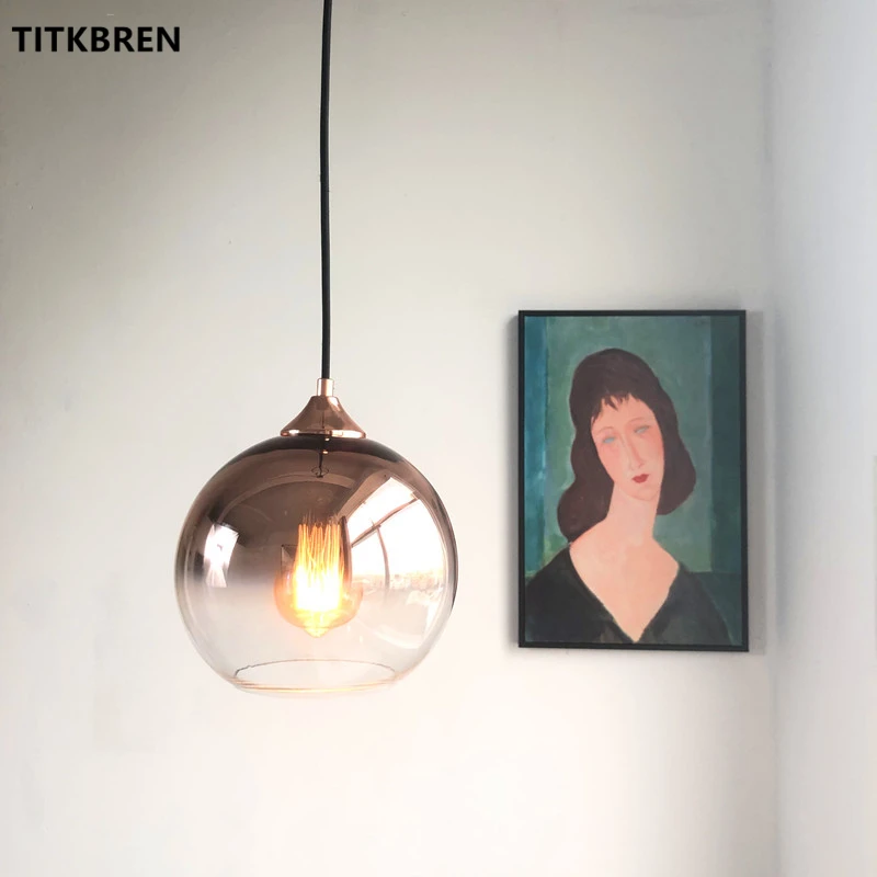 

Новый современный зеркальный стеклянный шар, подвесной светильник, светодиодный потолочный светильник, кафе, ресторан, промышленный декор, скандинавские домашние светильники