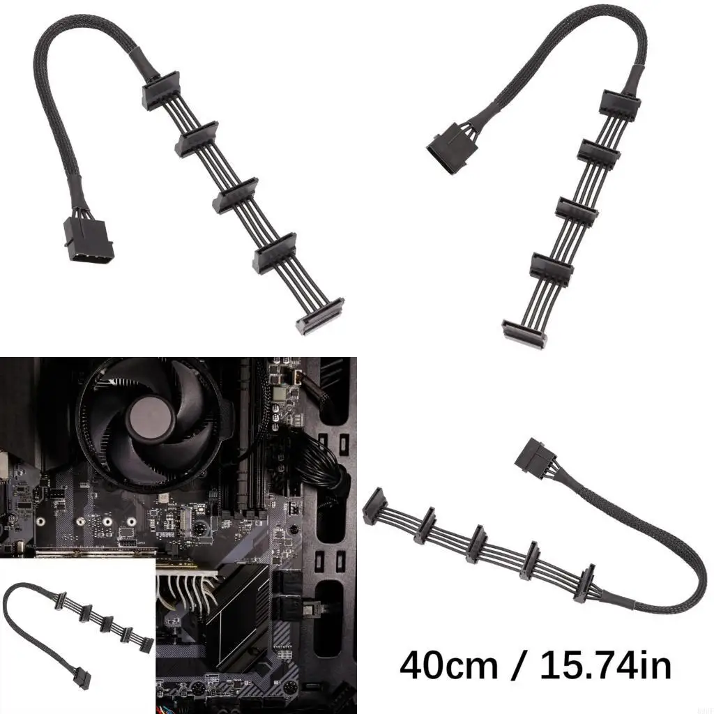 

896F Удлинительный кабель мощности 15PIN Мужской до IDE 5 -порт.