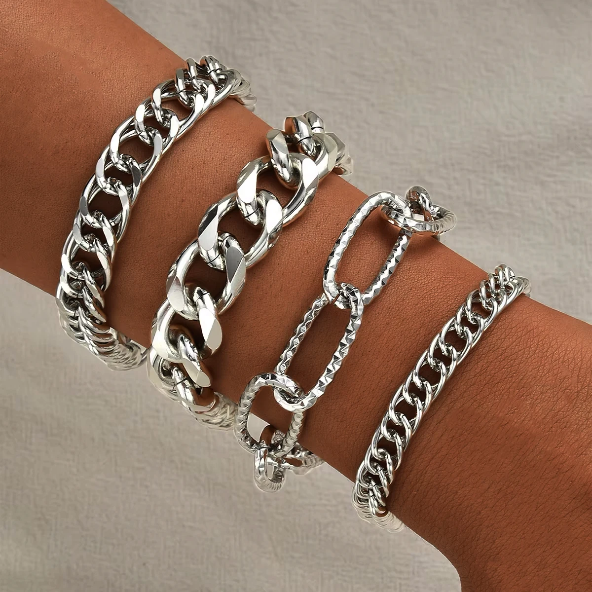 4Pcs Set Punk Thick…