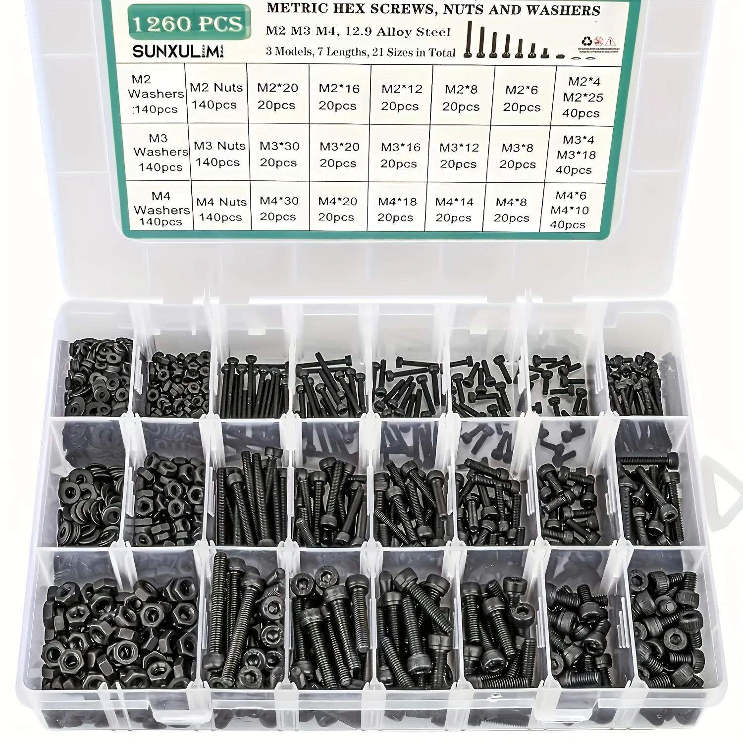 1260pcs Metric Bolt Assortment - đánh giá và giá Nuts Mix