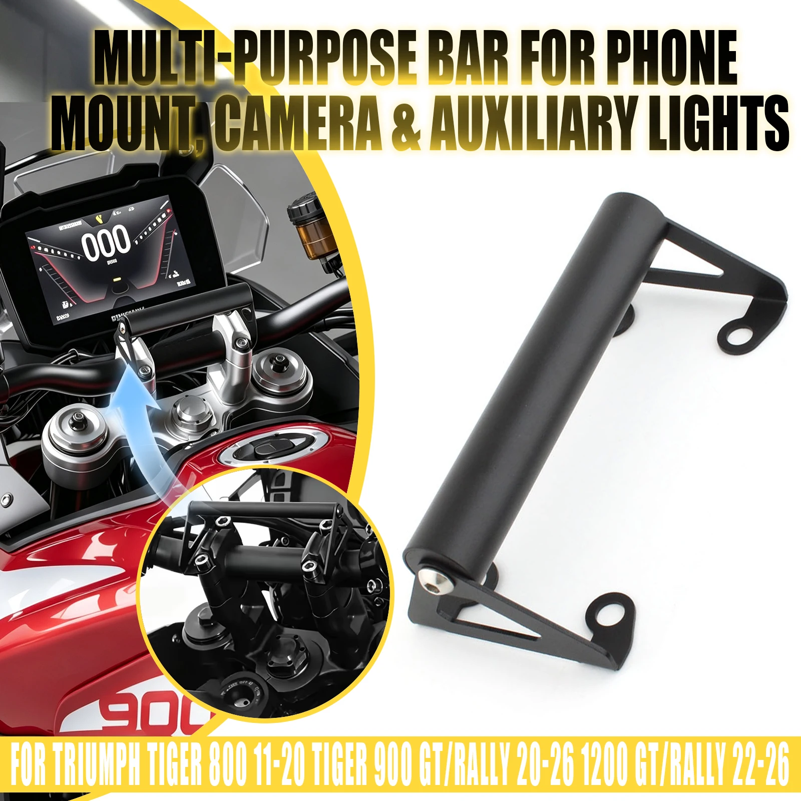 For Triumph Tiger 800 2011-2020 Tiger900 2020-2026 Tiger1200 2022-2026 Motorcycle GPS Navigation Holder Phone Bracket Support