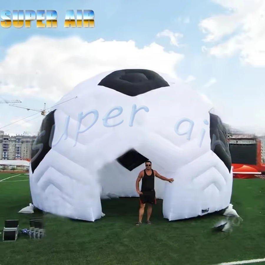 屋外パーティー用の1つのドアが付いた大型屋外サッカー風テントインフレータブルドームテント