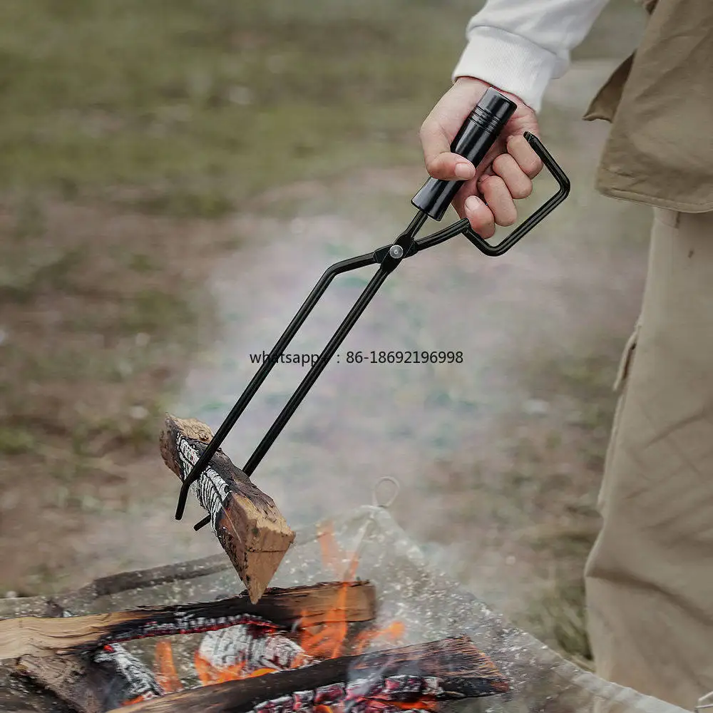 Outdoor Clamp Duck Bill Fire Tongs Solid Handle Extended Charcoal Clamp Charcoal Fire Burning Fire Tongs Barbecue Charcoal